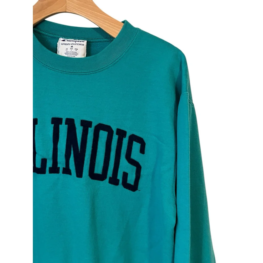 Champion Illinois Sweatshirt Medium Teal Orange